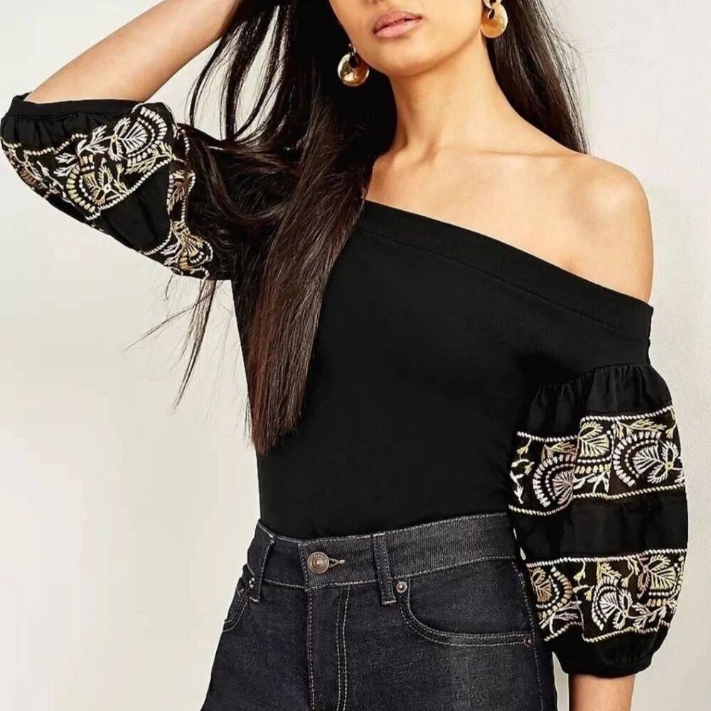Free People Rock With It Puff Sleeve Blouse
